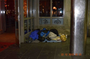 Uteliggare vid Östermalmstorg