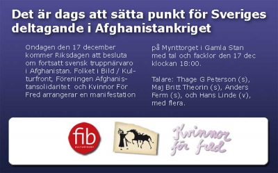 Nej till fortsatt svensk militär styrka i Afghanistan